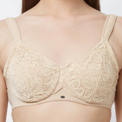 SOIE Woman - Full Coverage Non Padded Wired Lace Bra - Lacy Bra -for Women