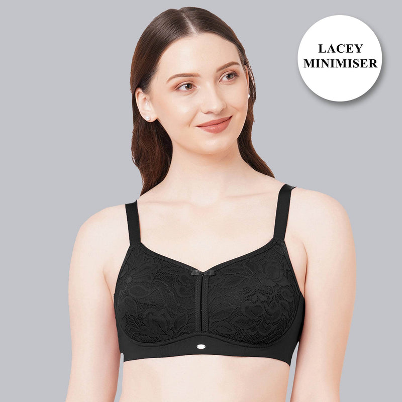 SOIE Woman - Non Padded Non-Wired Full Coverage Minimizer Lace Bra - Bra -for Women
