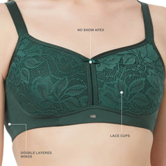 SOIE Woman - Non Padded Non-Wired Full Coverage Minimizer Lace Bra - Bra -for Women