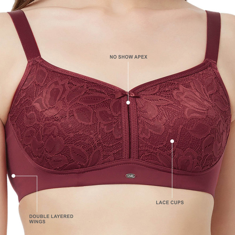 SOIE Woman - Non Padded Non-Wired Full Coverage Minimizer Lace Bra - Bra -for Women