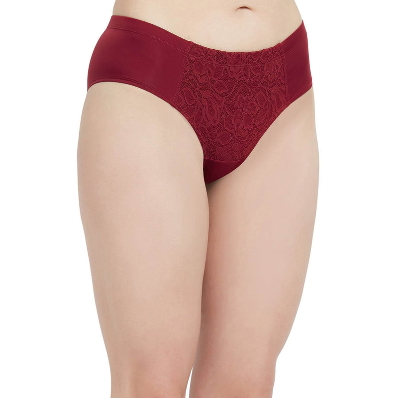 SOIE Woman - High Waist Full Coverage Lace Brief - Panty -for Women
