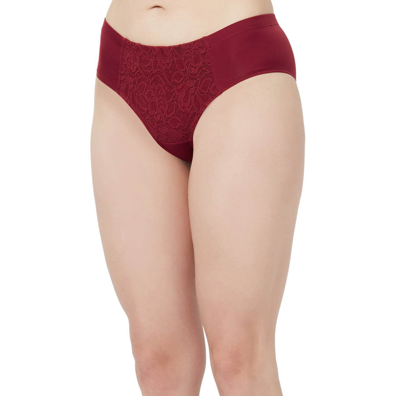 SOIE Woman - High Waist Full Coverage Lace Brief - Panty -for Women