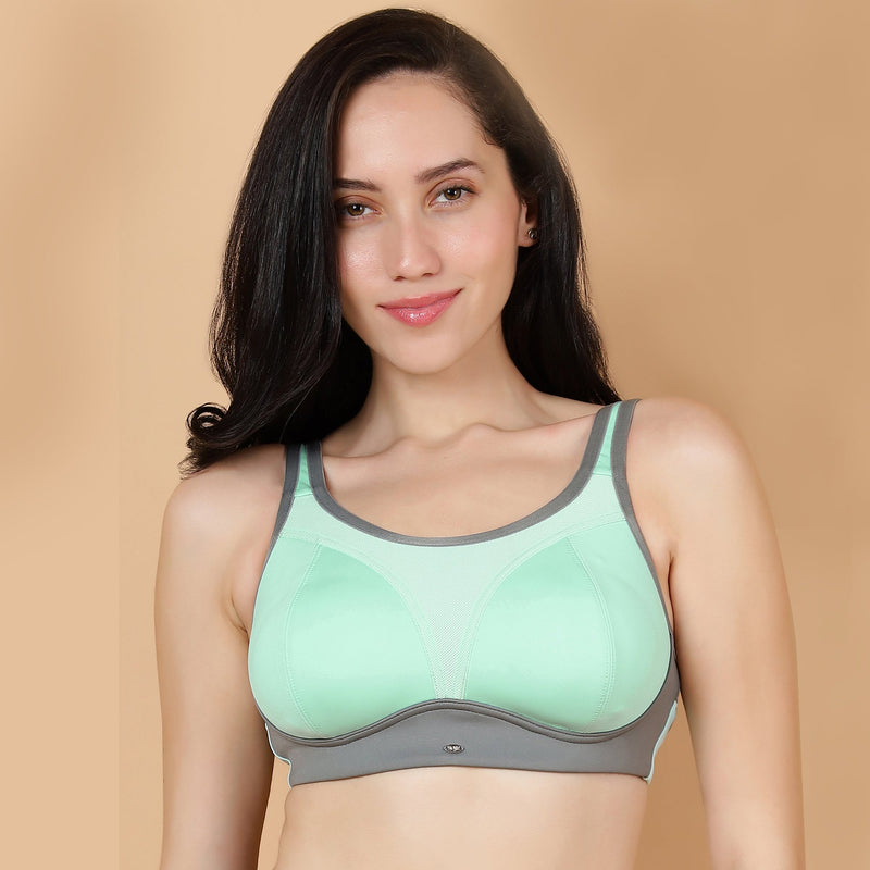 Medium Impact Lightly Padded Non Wired Extreme Coverage Sports Bra