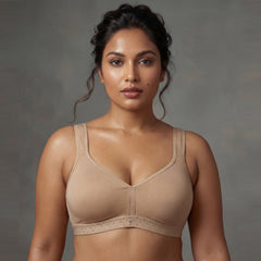 Non Padded Non Wired Stretch Cotton Full Coverage T-shirt Bra