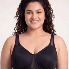 Non Padded Non wired Full Coverage Spacer Fabric Cups Minimiser T-Shirt Bra