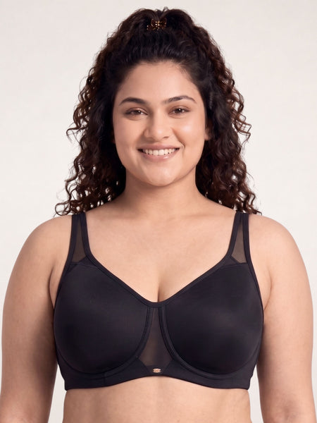 Non Padded Non wired Full Coverage Spacer Fabric Cups Minimiser T-Shirt Bra