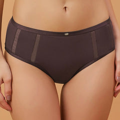 SOIE Woman - High Waist Full Coverage Mesh Panelled Brief - Panty -for Women