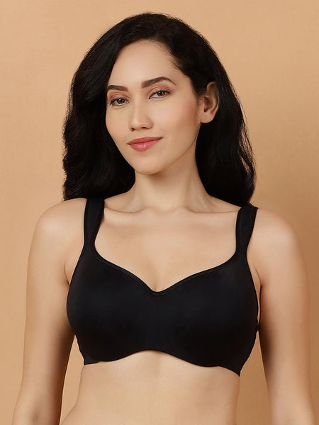 Padded Wired Full Coverage Seamless Cups Sweetheart Neckline Bra