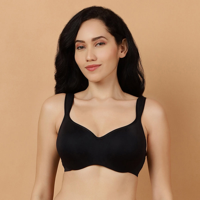 Padded Wired Full Coverage Seamless Cups Sweetheart Neckline Bra