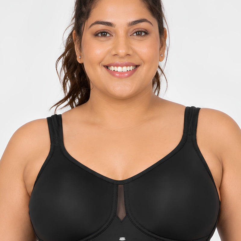 Full Coverage Minimizer Bra with No-Show Cups