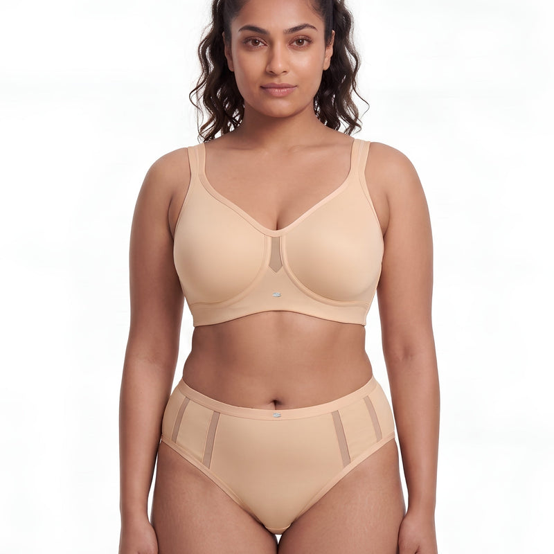 Full Coverage Minimiser Bra with High Waist Brief Set