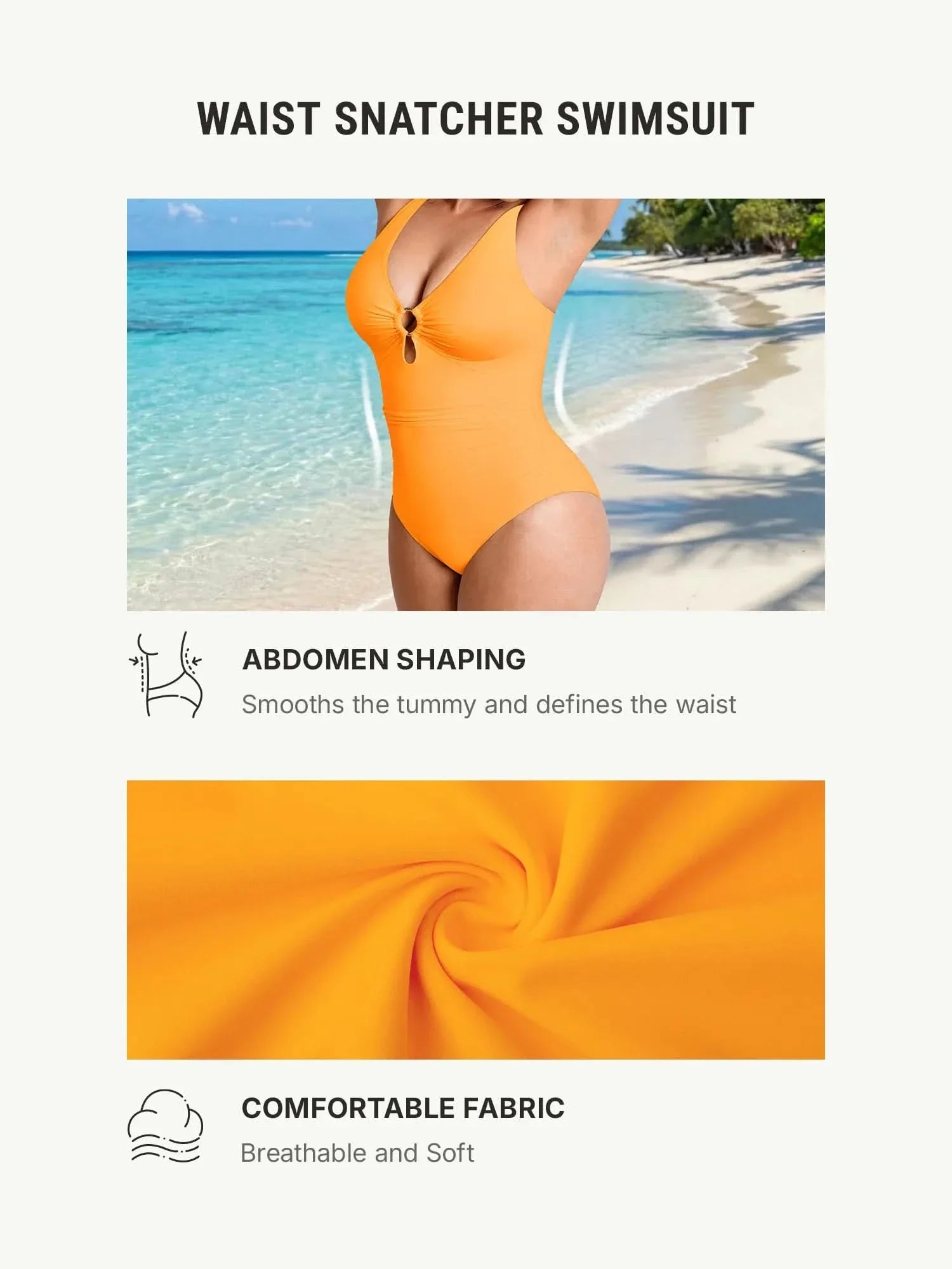 Waist Shaping One Piece Swimsuit with Pads