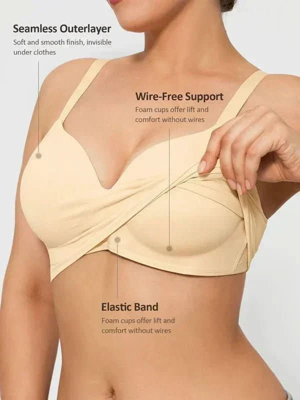 Wireless Padded Push-Up Seamless Comfort Full Coverage Bra – Wireless Bra & Seamless Padded Support