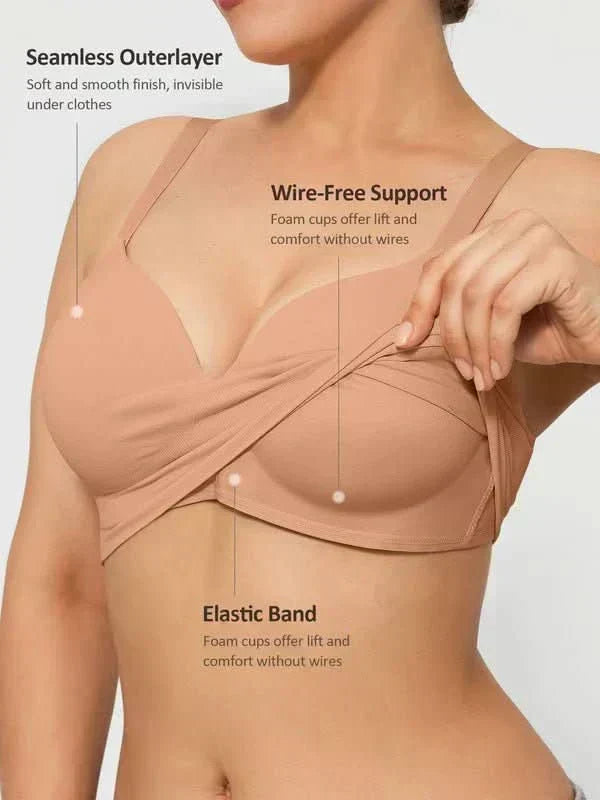 Wireless Padded Push-Up Seamless Comfort Full Coverage Bra – Wireless Bra & Seamless Padded Support