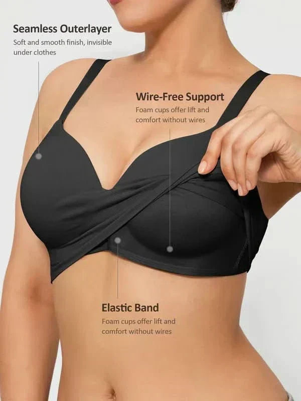 Wireless Padded Push-Up Seamless Comfort Full Coverage Bra – Wireless Bra & Seamless Padded Support