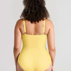 V-Neck Ruched Tummy Control One Piece Swimsuit