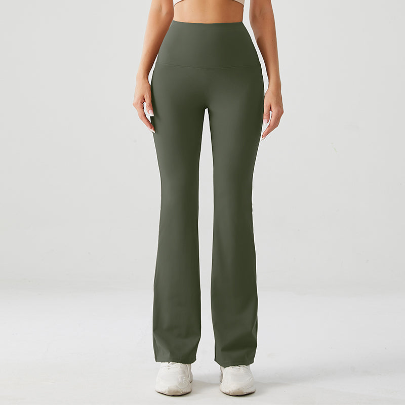 Forest Green High Rise Flare Yoga Pants