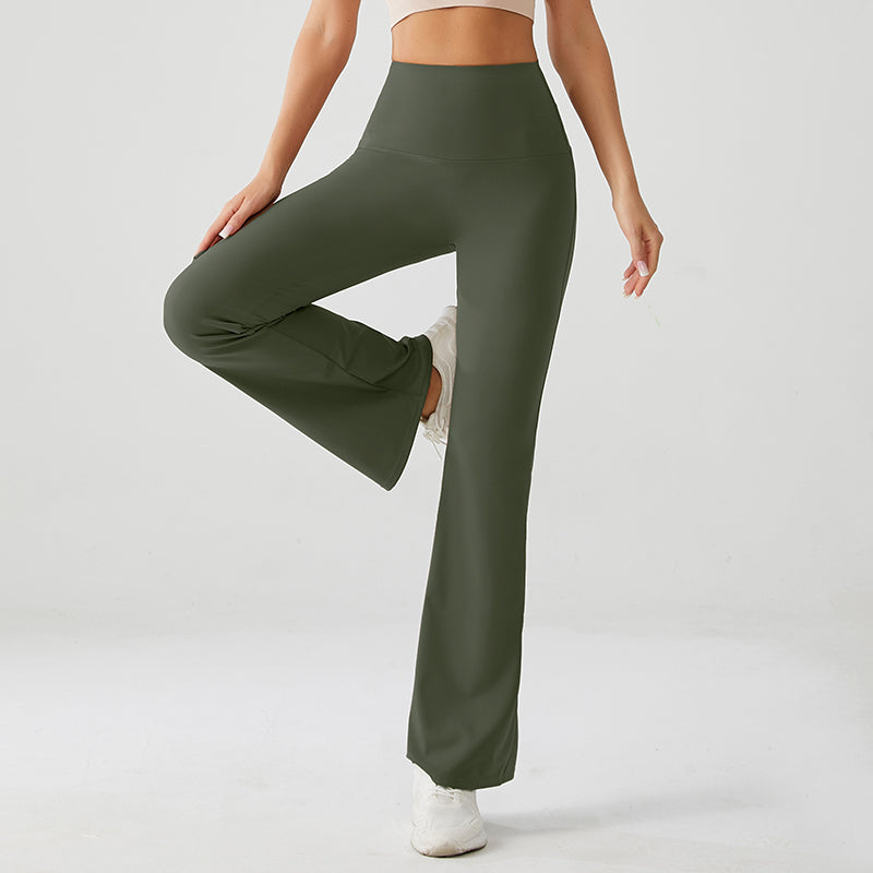 Forest Green High Rise Flare Yoga Pants