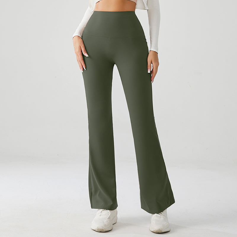 Forest Green High Rise Flare Yoga Pants