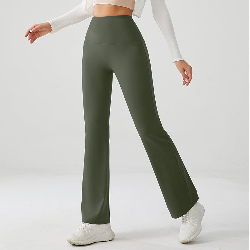 Forest Green High Rise Flare Yoga Pants