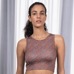 SOIE Woman - Sleeveless Activewear Printed Sports Crop Top - Crop Top -for Women