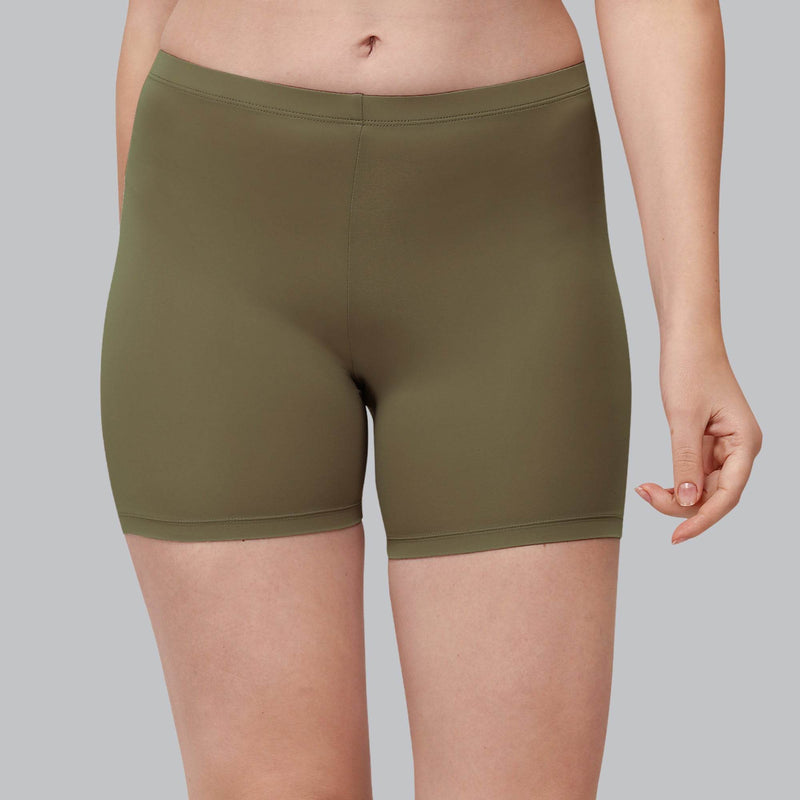 SOIE Woman - Solid Polyamide Spandex Mid Thigh Length Cycling Shorts - Cycling Shorts -for Women