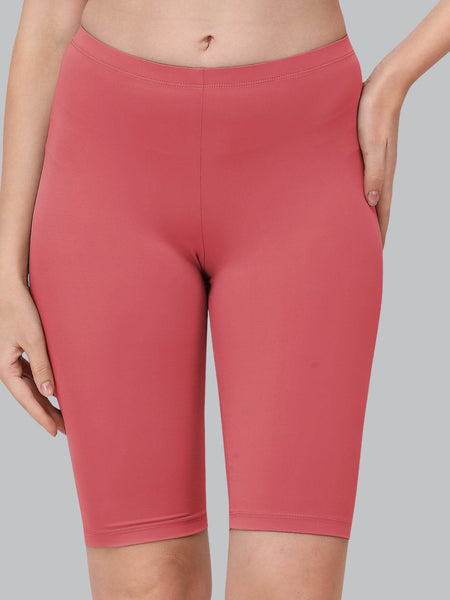 SOIE Woman - Solid Polyamide Spandex Knee Length Cycling Shorts - Cycling Shorts -for Women