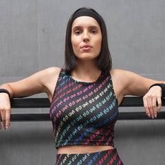 SOIE Woman - Sleeveless Activewear Printed Sports Crop Top - Crop Top -for Women