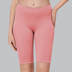 SOIE Woman - Solid Polyamide Spandex Knee Length Cycling Shorts - Cycling Shorts -for Women