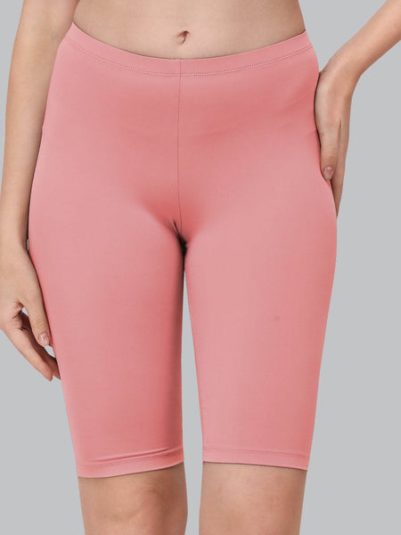 SOIE Woman - Solid Polyamide Spandex Knee Length Cycling Shorts - Cycling Shorts -for Women