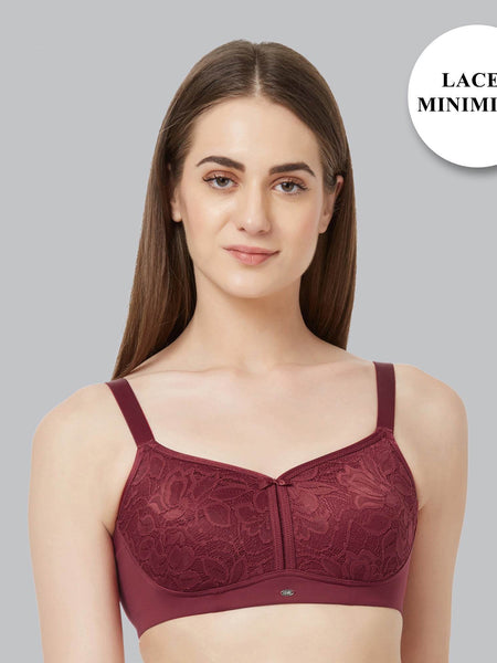 SOIE Woman - Non Padded Non-Wired Full Coverage Minimizer Lace Bra - Bra -for Women