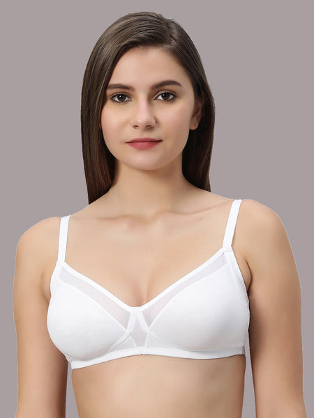 Non Padded Non Wired Medium Coverage Cotton Spandex Bra