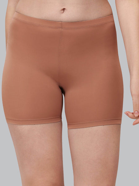 SOIE Woman - Solid Polyamide Spandex Mid Thigh Length Cycling Shorts - Cycling Shorts -for Women