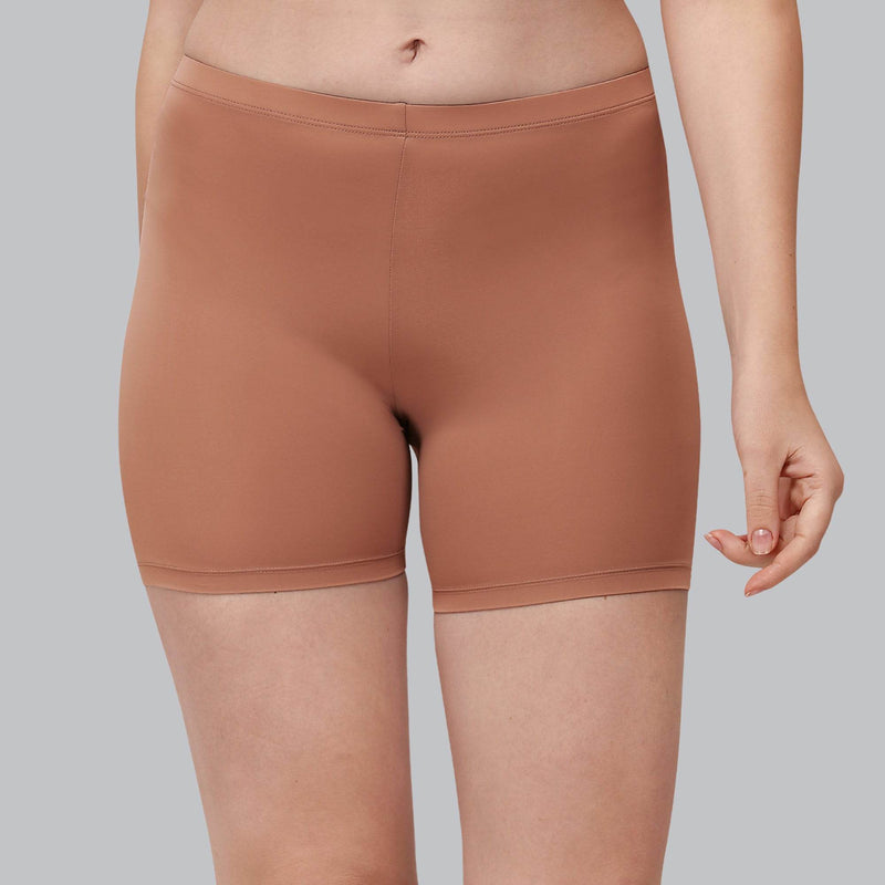 SOIE Woman - Solid Polyamide Spandex Mid Thigh Length Cycling Shorts - Cycling Shorts -for Women
