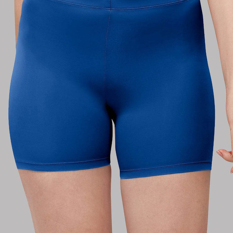 SOIE Woman - Solid Polyamide Spandex Mid Thigh Length Cycling Shorts - Cycling Shorts -for Women