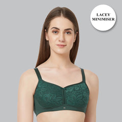 SOIE Woman - Non Padded Non-Wired Full Coverage Minimizer Lace Bra - Bra -for Women