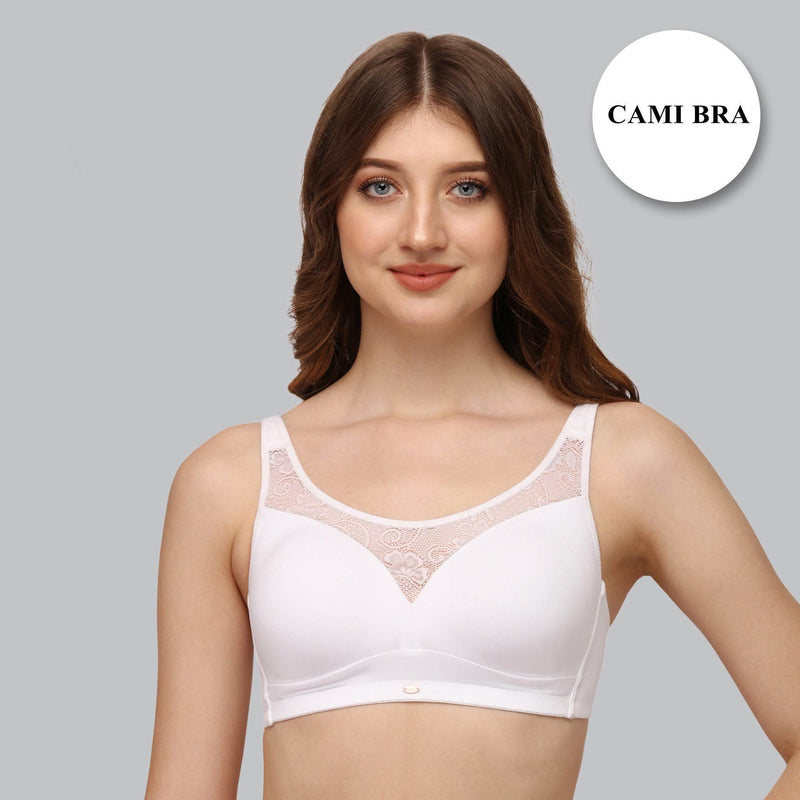 SOIE Woman - Full Coverage Padded Non Wired Bra With Lace Detailing - Bra -for Women