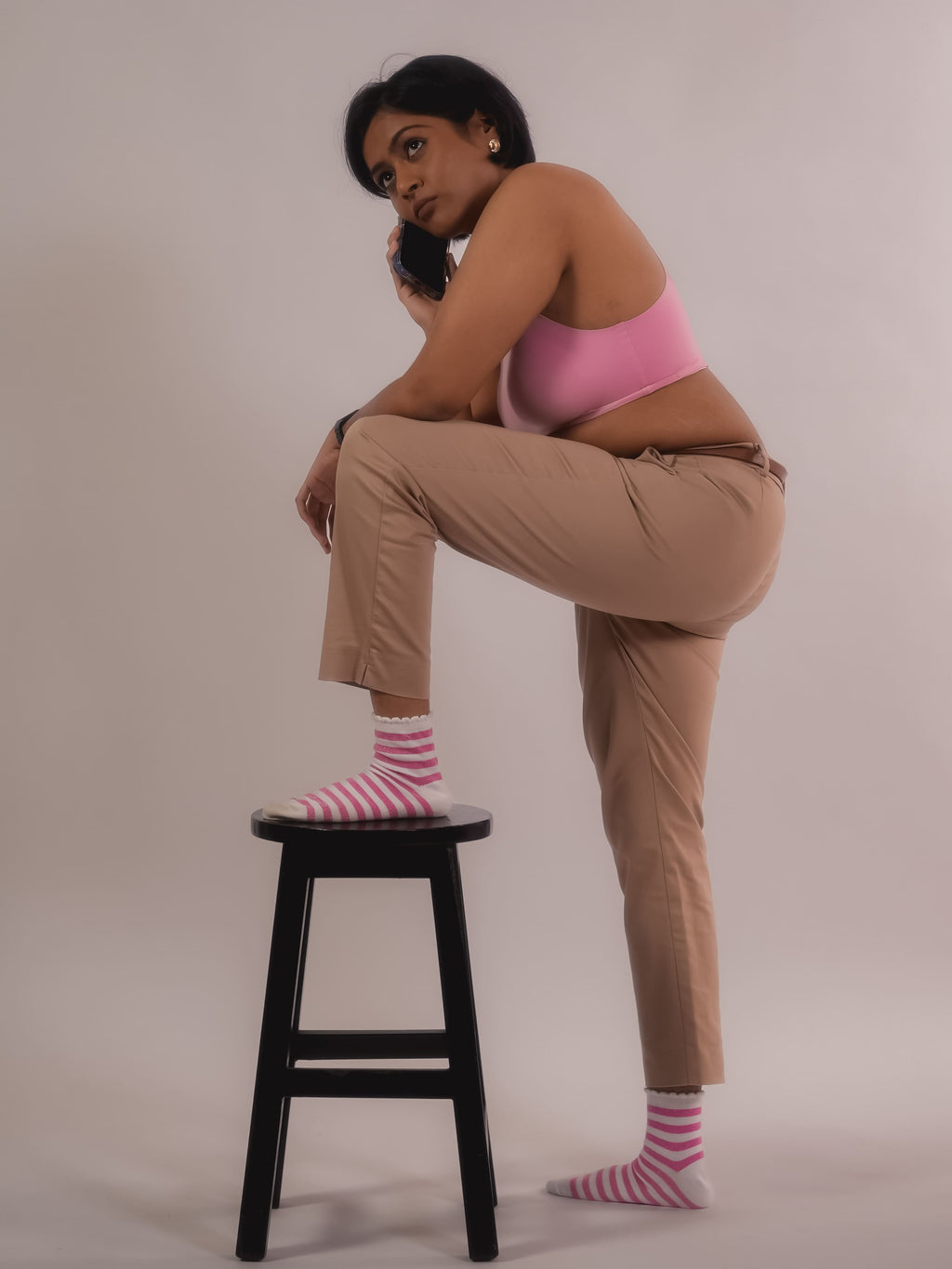 Tilt Pink Bra – wire-free racerback comfort bra for women, flexible and supportive.