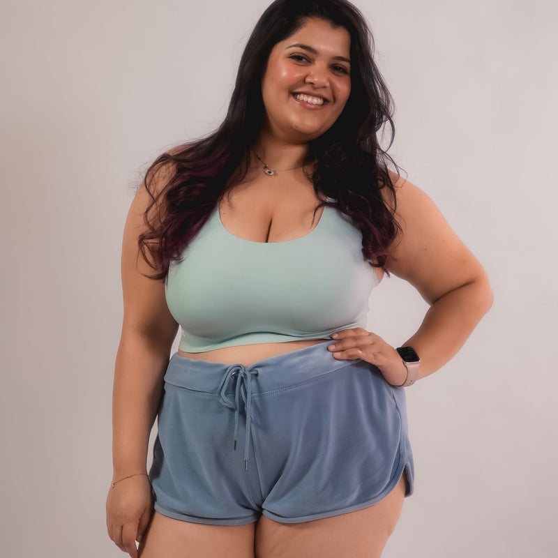 Tilt Blue Racerback Fursat Bra – breathable comfort bra for women, wire-free and seamless.