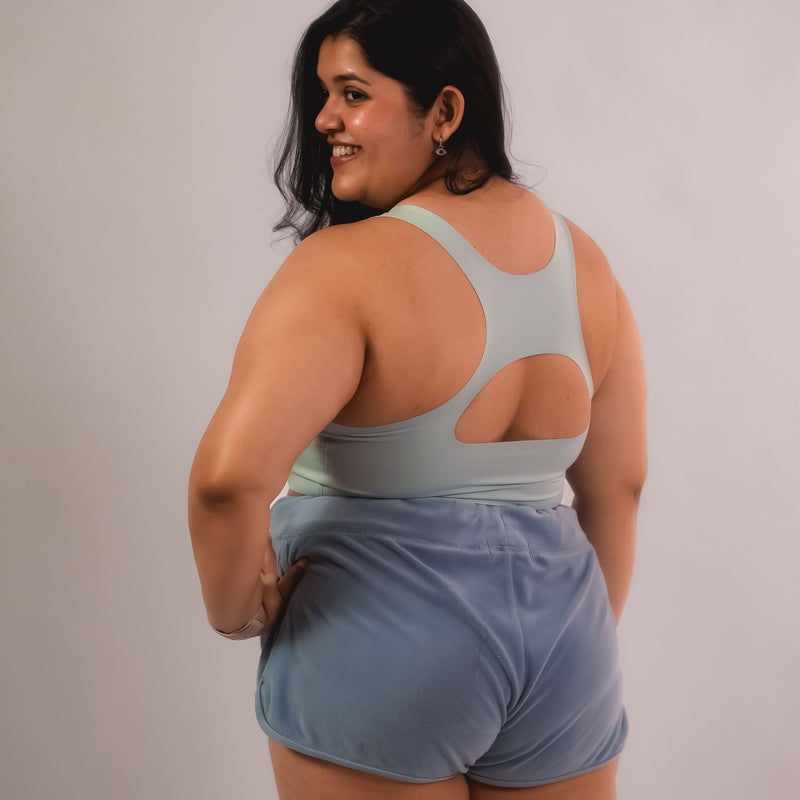Tilt Fursat Bra in blue – seamless wire-free bra for women, soft and supportive fit.
