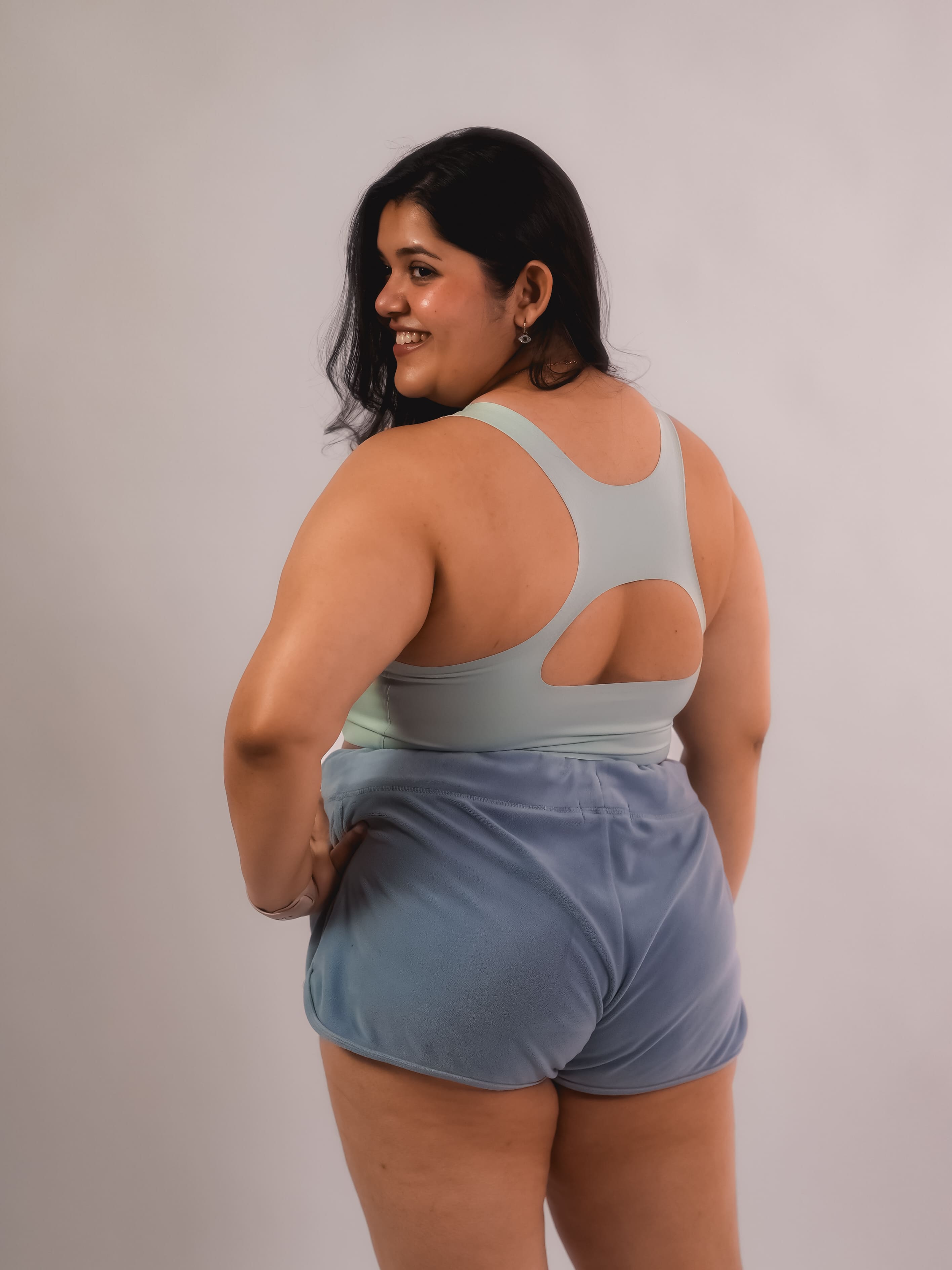 Tilt Fursat Bra in blue – seamless wire-free bra for women, soft and supportive fit.