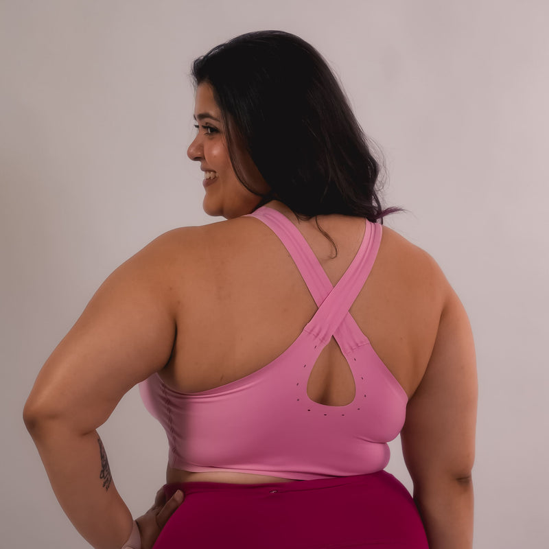 Tilt Fursat Racerback Bra – pink wire-free bra for women, everyday comfort fits.