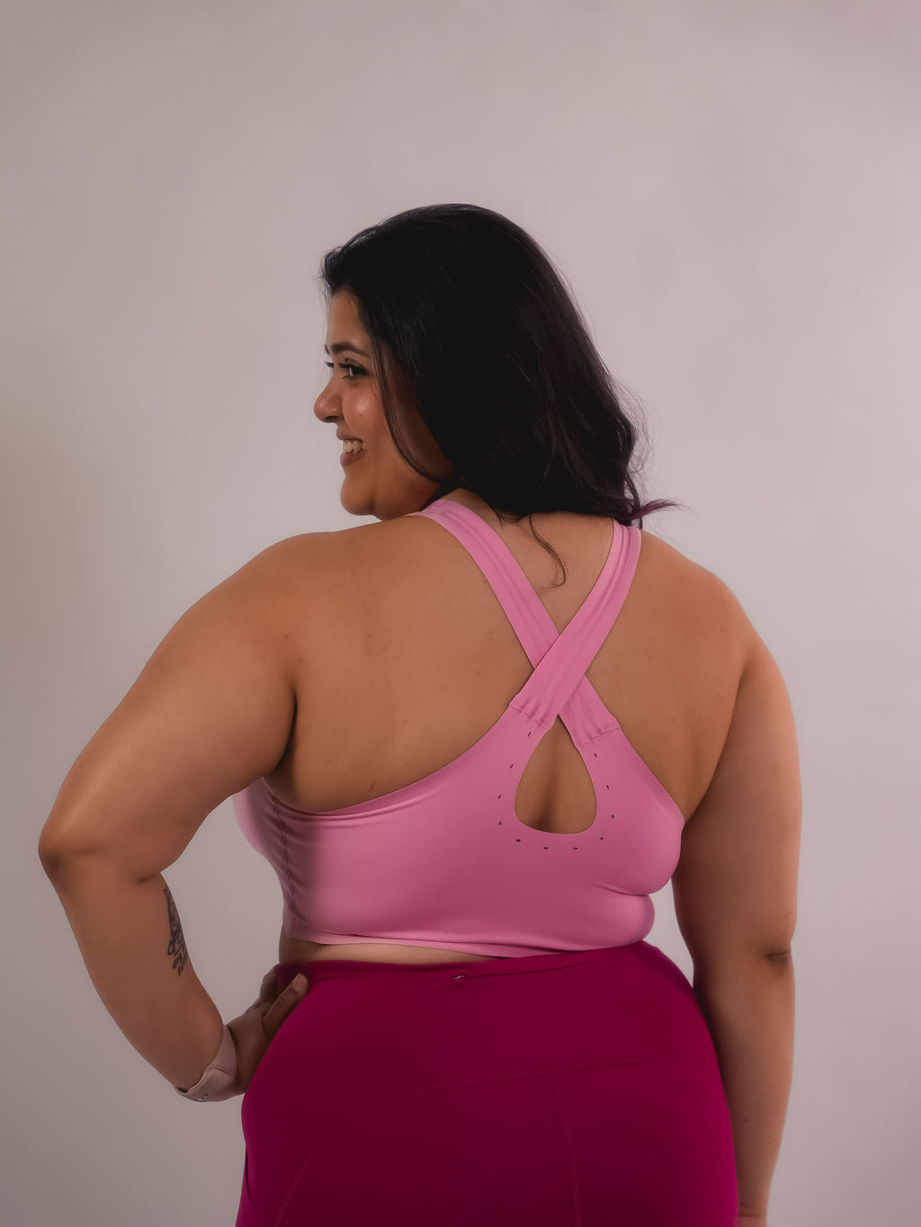 Tilt Fursat Racerback Bra – pink wire-free bra for women, everyday comfort fits.