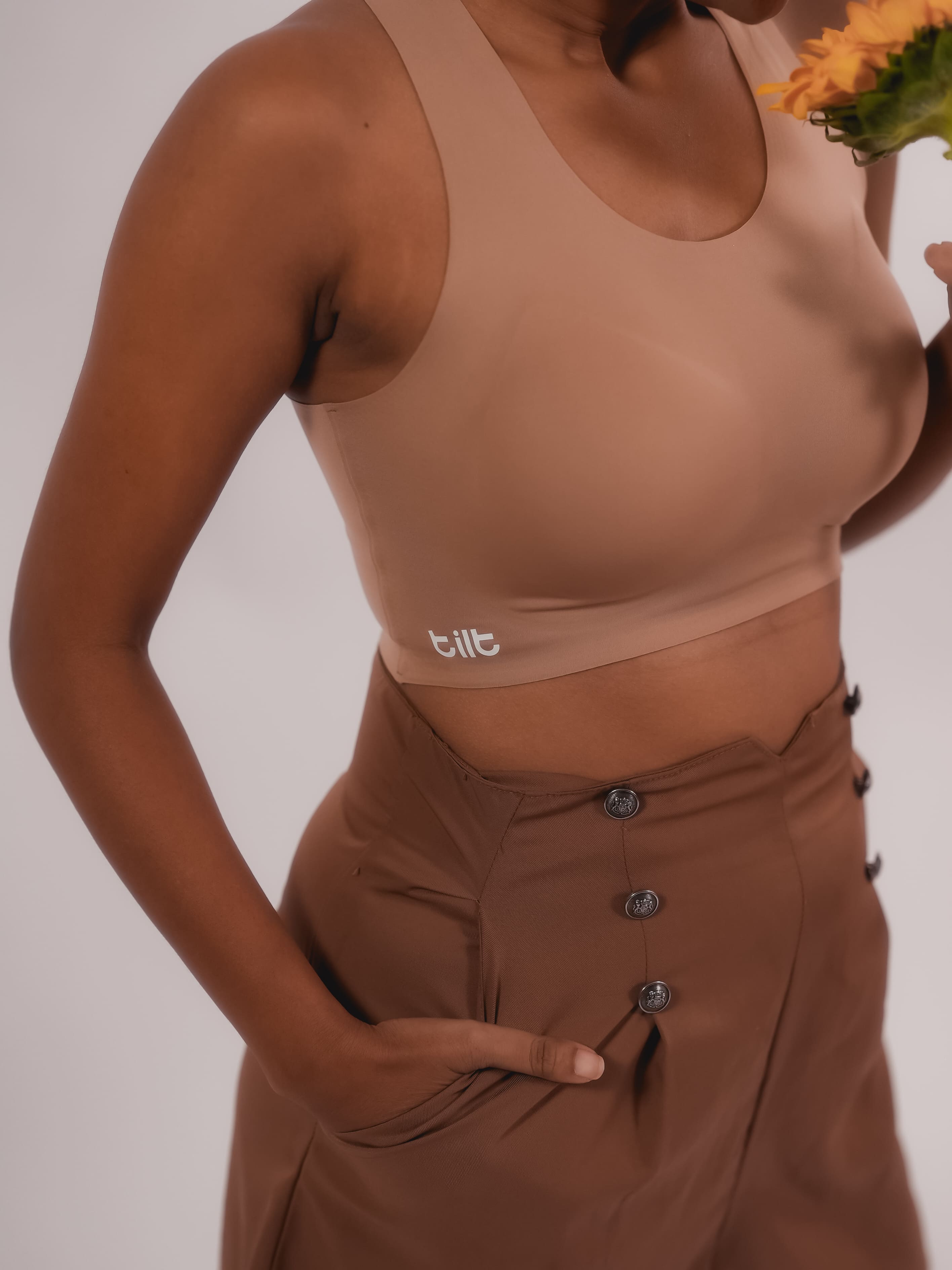 Wire-free beige Fursat Bra – comfort bra for women with everyday support and no digging.