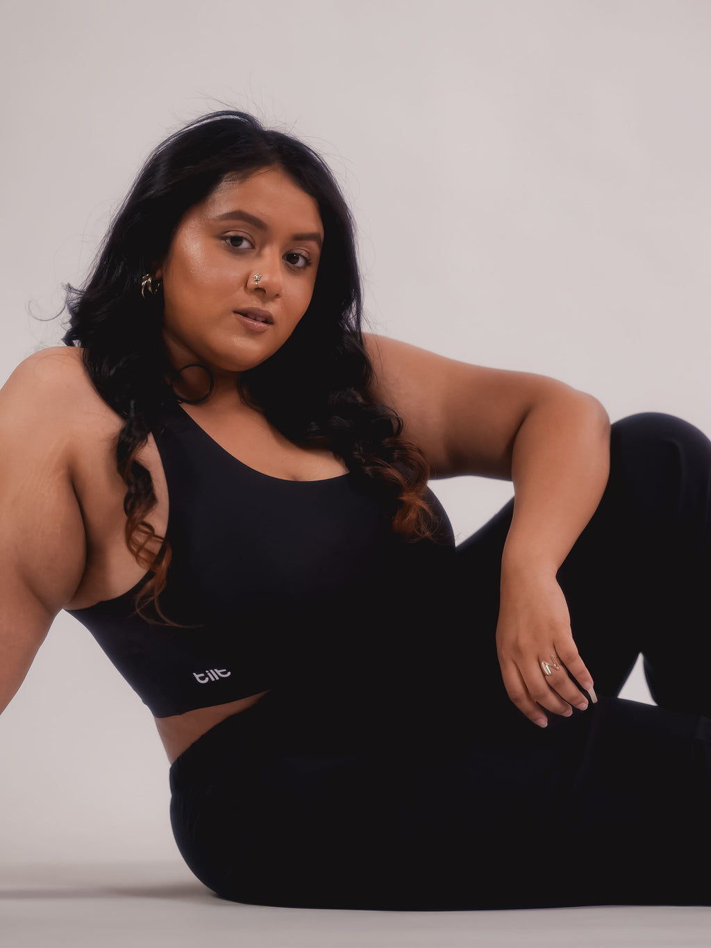 Tilt Black Bra – crossback comfort bra for women, lightweight and wire-free.