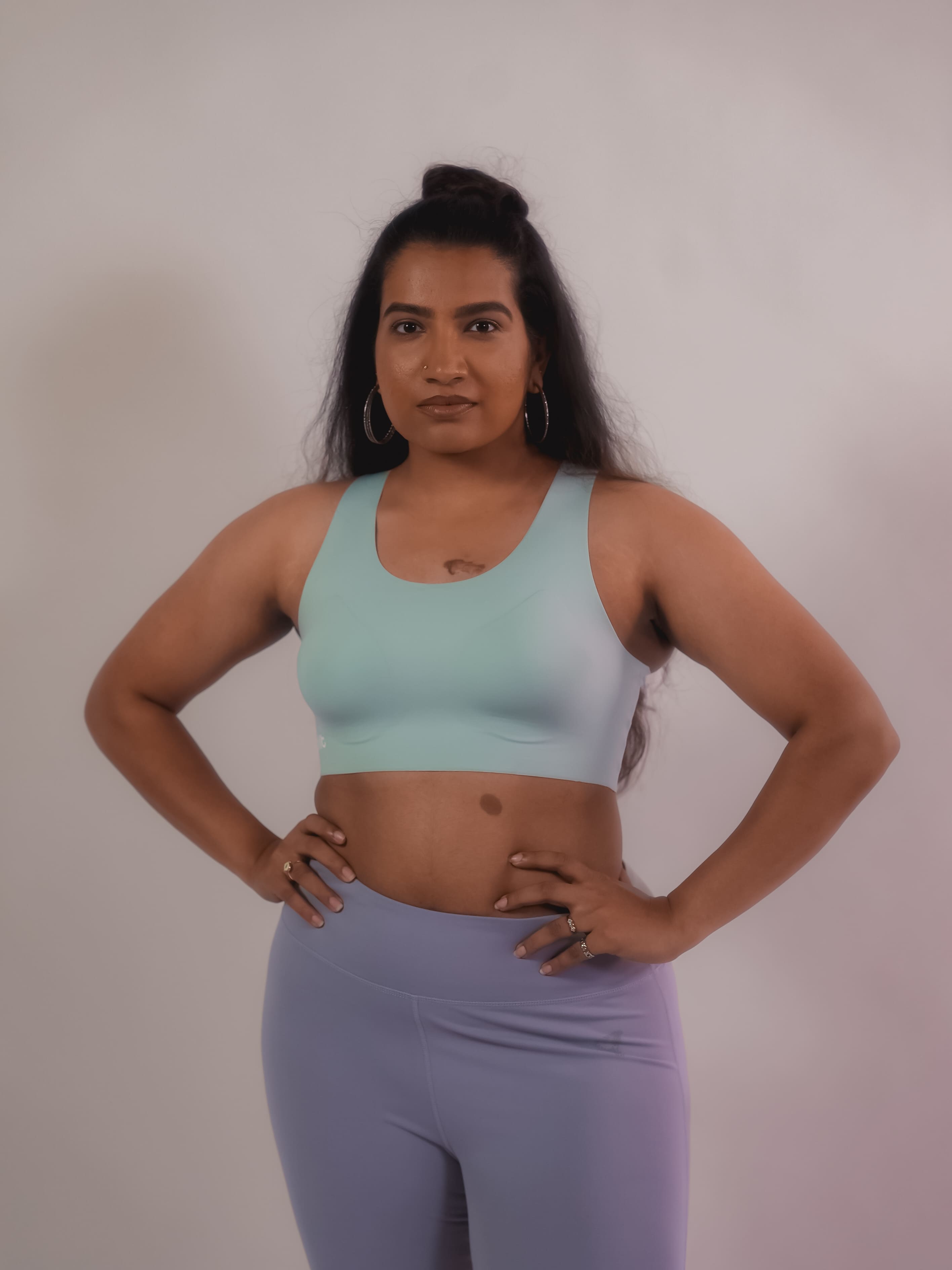 Tilt Fursat Bra in blue – seamless wire-free bra for women, soft and supportive fit.