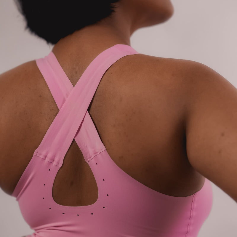 Racerback pink Fursat Bra – Tilt comfort bra designed for women, no wires or digging.