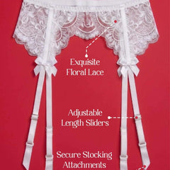 White Lace Garter Belt with Adjustable Straps