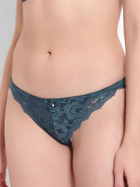 Set Of 3 Green, Purple & Grey Mid-Rise Net Self Design Panties Bikini Briefs