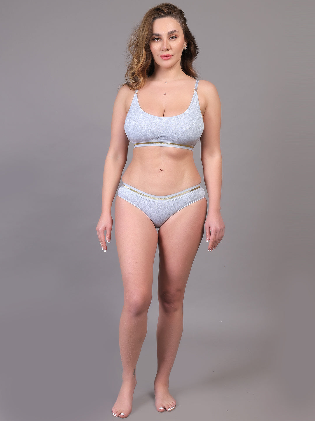 Brachy Women Padded Non Wired Lingerie Bra & Briefs Set